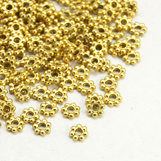Alliage de perles d'entretoise de style tibétain, fleur