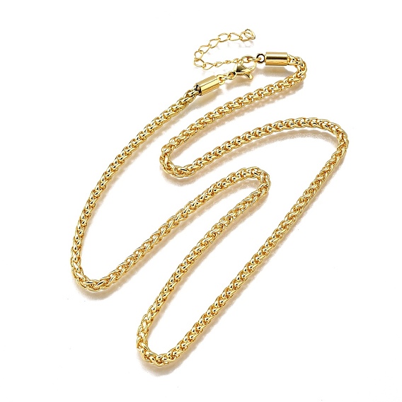 3мм латунные ожерелья из пшеничной цепи, без свинца и без кадмия, долговечный, стойки покрытие