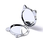 DIY Cat Special Shaped Diamond Painting Mini Makeup Mirror Kits, Foldable Two Sides Vanity Mirrors, with Rhinestone, Pen, Plastic Tray and Drilling Mud