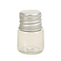 Glass Bead Containers with Silver Color Screw Top Lid, Column Ink Dispensing Bottles