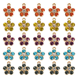 25шт 5 цветной сплав с подвесками из горного хрусталя, , золотой свет