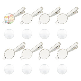 Набор для самостоятельного изготовления зажима для галстука в виде купола, в том числе оправы кабошон латунного зажима для галстука, Кабошоны из стекла