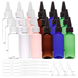 BENECREAT Plastic Glue Bottles, Bottle Caps Through-hole, Mini Transparent Plastic Funnel Hopper, 2ml Disposable Plastic Eye Dropper, Transfer Graduated Pipettes