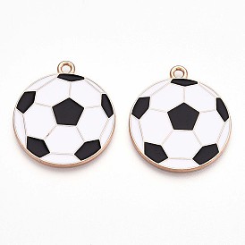 Подвески из эмали и сплава, без свинца и без кадмия, золотые, футбольное очарование