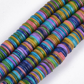 Dyed Freshwater Shell Beads, Disc/Flat Round, Heishi Beads