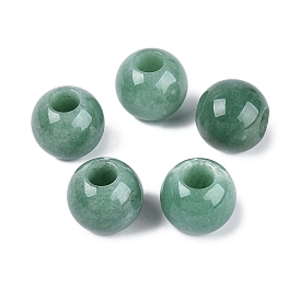 Естественный зеленый бисер авантюрин, гладкая рондель, бусины с большим отверстием