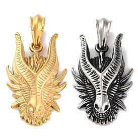 304 Stainless Steel Pendants, Dragon Head Charm