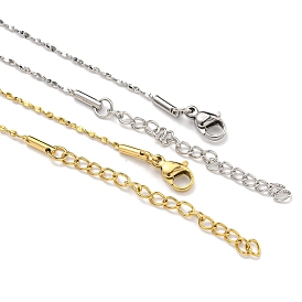 304 Stainless Steel Serpentine Chain Necklaces