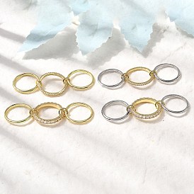 Латунные микро проложить пальцев кольца кубического циркония, штабелируемые кольца, стойки покрытие, долговечный, без кадмия и без свинца