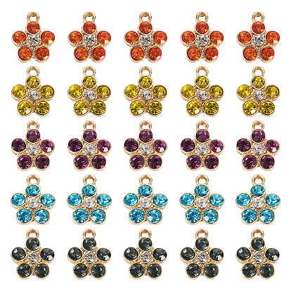 25шт 5 цветной сплав с подвесками из горного хрусталя, , золотой свет