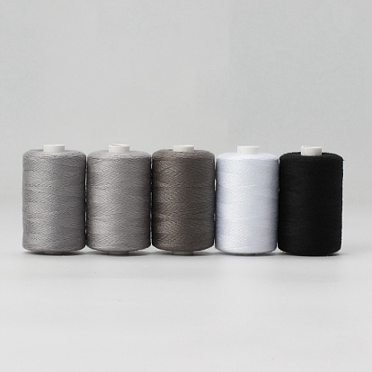 5 Rolls 5 Colors Polyester Prewound Bobbin Thread, for Embroidery and Sewing Machine