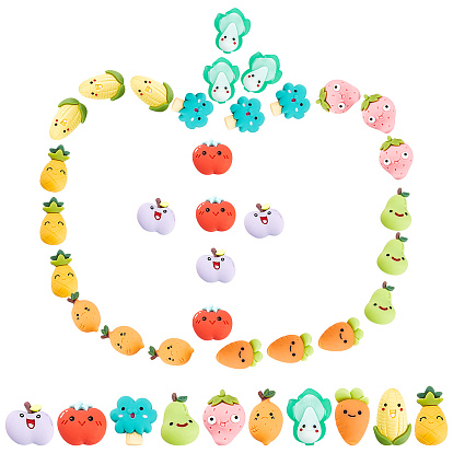 40 pcs 10 estilo cabujones de resina, alimento de imitación, formas mixtas