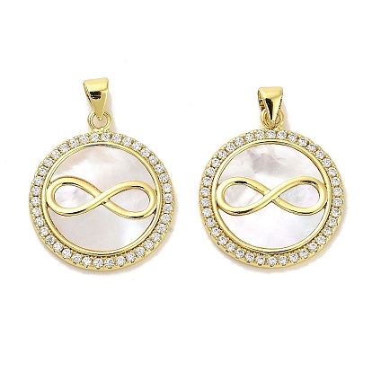 Латунные микро проложить кубического циркония подвески, без кадмия и без свинца, с оболочкой, бесконечный символ