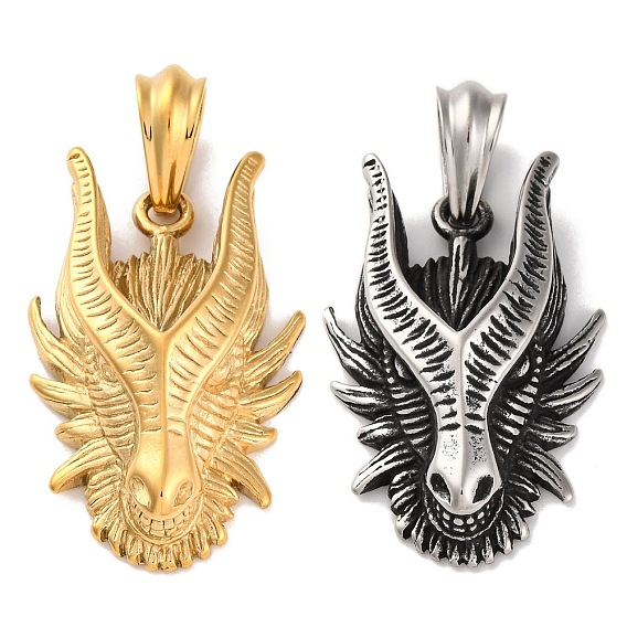 304 подвески из нержавеющей стали, амулет в виде головы дракона