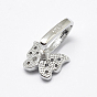 925 Sterling Silver Micro Pave Cubic Zirconia Pendant Bails, Ice Pick & Pinch Bails, Butterfly