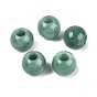 Естественный зеленый бисер авантюрин, гладкая рондель, бусины с большим отверстием