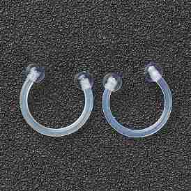 Barra de acrílico circular/herradura con doble bola redonda, anillos de cejas, anillos de tabique nasal