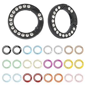 18 шт. 9 цвета цинковый сплав стразы пружинные затворные кольца, плоско-круглые