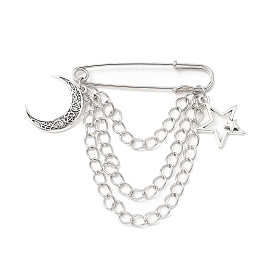 Булавки для килта из железа, с сплава прелести, Луна и звезды