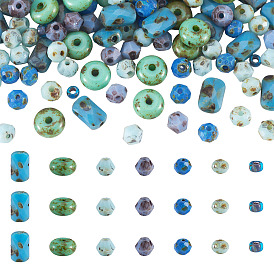 140Pcs 7 Styles Glass Seed Beads Sets, Mixed Shapes