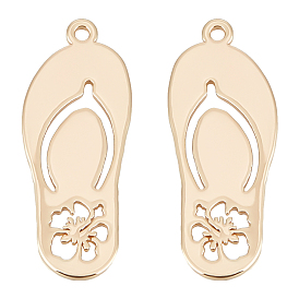 10 латунные подвески шт., без никеля , тапочки с цветком