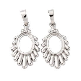 Сеттинги для кулона (кабошонов), латунь , настройки открытой спины, стойки покрытие, прочное покрытие, без кадмия и без свинца, овальные