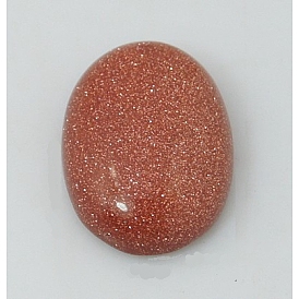 Синтетические голдстоуновские кабошоны, овальные, красные, 18x13x5 мм