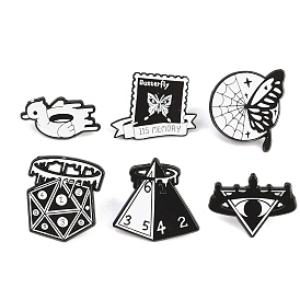 Готические эмалированные значки из сплава, черные застежки для значков на лацканах для рюкзаков и одежды