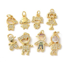 Латунные микро проложить кубического циркония подвески, без кадмия, без никеля и без свинца, шармы в форме человека , с целью перехода в кольце