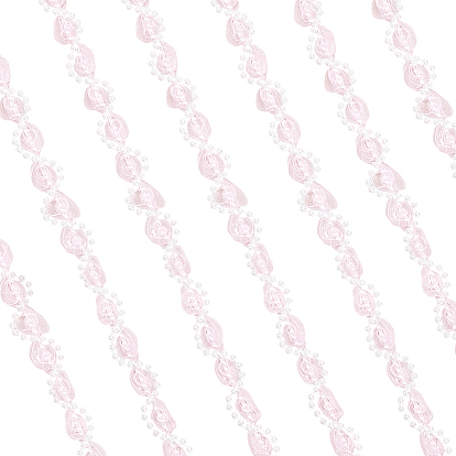 Кружевная лента из полиэстера, с пластиковой жемчужины