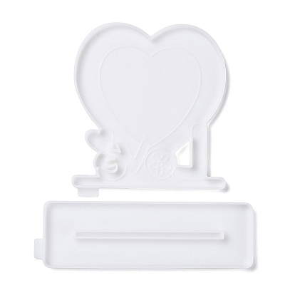 Valentine's Day Theme DIY Silicone Molds, for Photo Frame Holder Making, Resin Casting Molds, For UV Resin, Epoxy Resin Jewelry Making, Heart