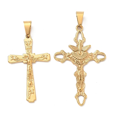 304 подвески из нержавеющей стали, крест с Иисусом Христом, ионное покрытие (ip)