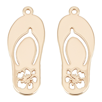 10 латунные подвески шт., без никеля , тапочки с цветком