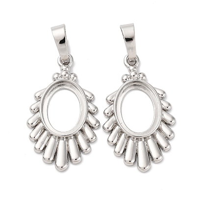 Сеттинги для кулона (кабошонов), латунь , настройки открытой спины, стойки покрытие, прочное покрытие, без кадмия и без свинца, овальные