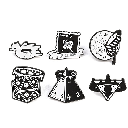 Готические эмалированные значки из сплава, черные застежки для значков на лацканах для рюкзаков и одежды
