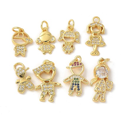 Латунные микро проложить кубического циркония подвески, без кадмия, без никеля и без свинца, шармы в форме человека , с целью перехода в кольце