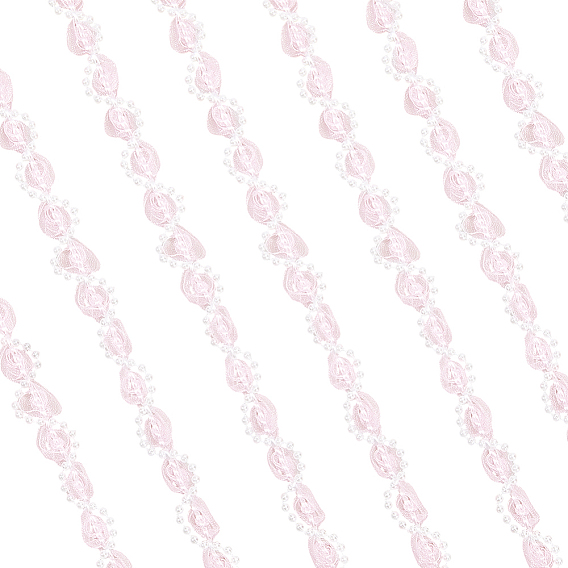 Кружевная лента из полиэстера, с пластиковой жемчужины