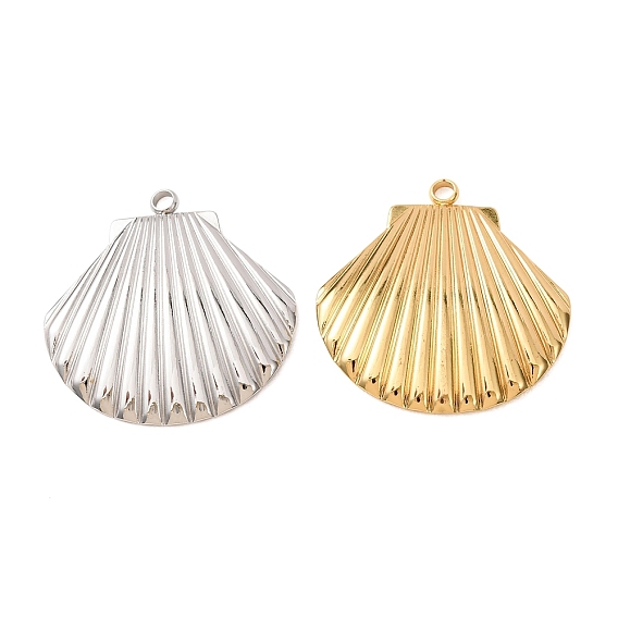 304 Stainless Steel Pendants, Shell Shape Charms