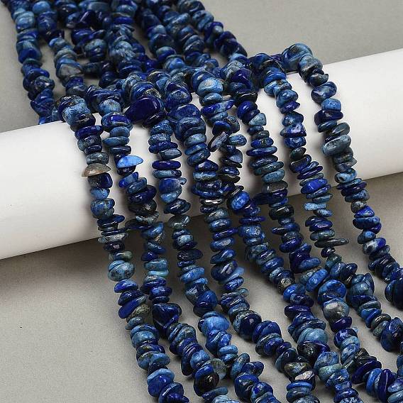 Нитки бусины из натурального ляписа-лазури, чип