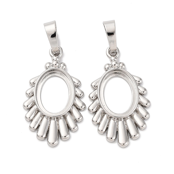 Сеттинги для кулона (кабошонов), латунь , настройки открытой спины, стойки покрытие, прочное покрытие, без кадмия и без свинца, овальные