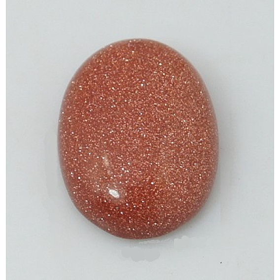 Синтетические голдстоуновские кабошоны, овальные, красные, 18x13x5 мм