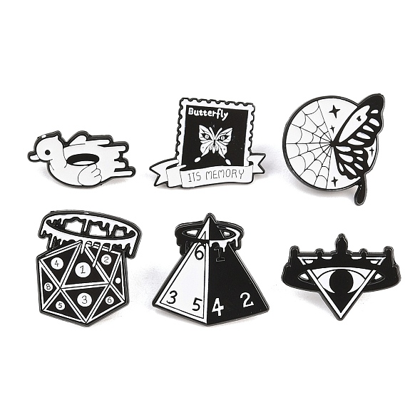 Готические эмалированные значки из сплава, черные застежки для значков на лацканах для рюкзаков и одежды