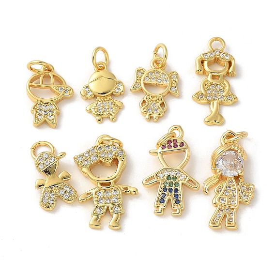 Латунные микро проложить кубического циркония подвески, без кадмия, без никеля и без свинца, шармы в форме человека , с целью перехода в кольце