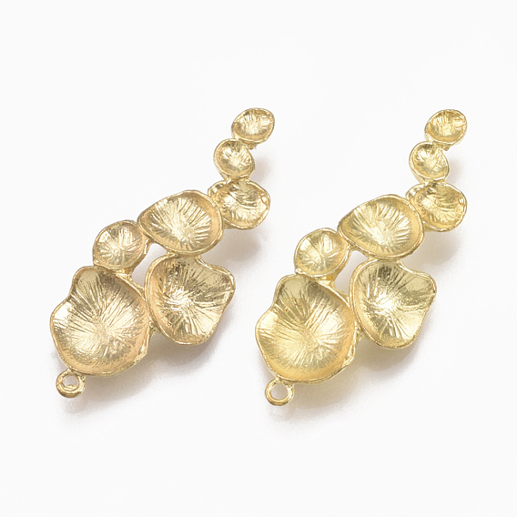 Brass Links/Connectors, Nickel Free, Lotus Leaf