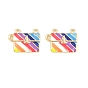 Brass Enamel Pendants, Handbag Charms, Cadmium Free & Lead Free, Long-Lasting Plated, Rack Plating, Colorful