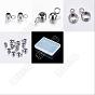 80Pcs 4 Style 304 Stainless Steel Tube Bails, Loop Bails, Rondelle & Ring & Oval