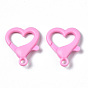 Opaque Acrylic Lobster Claw Clasps, Heart