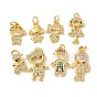 Латунные микро проложить кубического циркония подвески, без кадмия, без никеля и без свинца, шармы в форме человека , с целью перехода в кольце