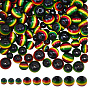 200 шт. 3 стили ганские ямайские регги полосатые смоляные бусины, круглые