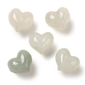 Natural Jade Beads, Heart